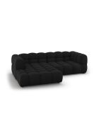 Aster 3-Sitzer 3-Sitzer Modulares Ecksofa aus Samt links Schwarz - 244x162x70