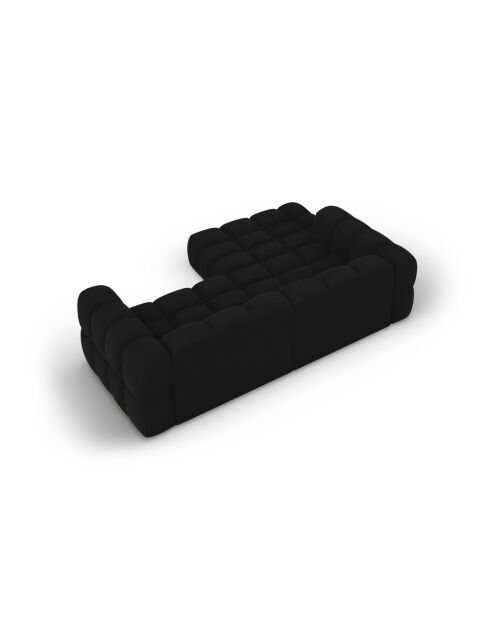 Aster 3-Sitzer 3-Sitzer Modulares Ecksofa aus Samt links Schwarz - 244x162x70