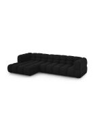 Aster Modulares Ecksofa aus Samt für 4 Personen, rechts, Schwarz - 300x162x70