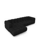 Aster Modulares Ecksofa aus Samt für 4 Personen, rechts, Schwarz - 300x162x70