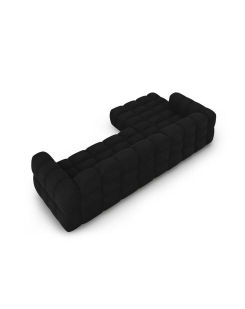 Aster Modulares Ecksofa aus Samt für 4 Personen, rechts, Schwarz - 300x162x70