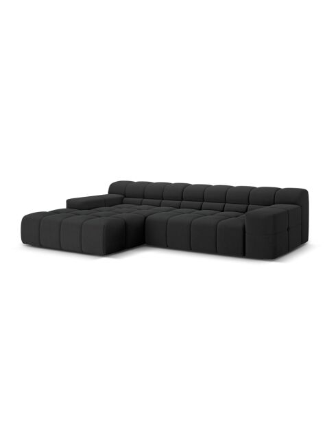 Linkes Ecksofa aus Strukturstoff Agave 3 Sitze Anthrazit - 270x160x75 cm