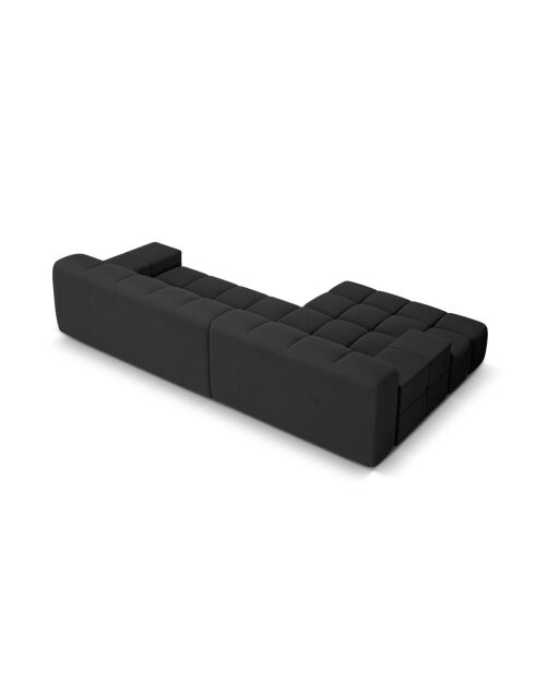 Linkes Ecksofa aus Strukturstoff Agave 3 Sitze Anthrazit - 270x160x75 cm