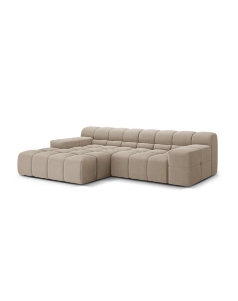 Linkes Ecksofa aus Strukturstoff Agave 2-Sitzer Cappuccino - 240x160x75 cm