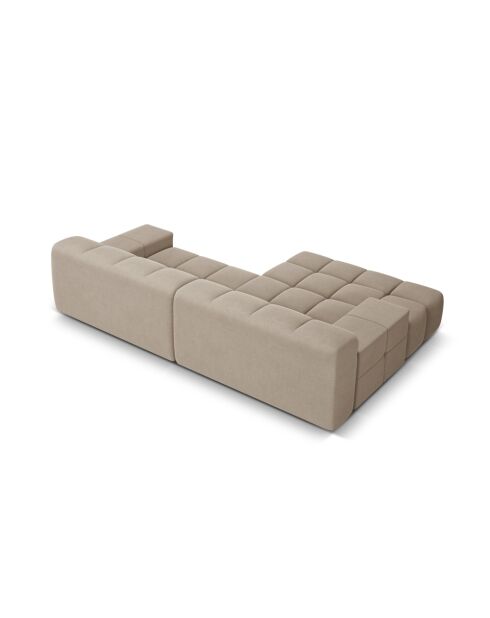 Linkes Ecksofa aus Strukturstoff Agave 2-Sitzer Cappuccino - 240x160x75 cm