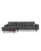 Hebe 4-Sitzer-Ecksofa aus Samt links Dunkelgrau - 281x154x83 cm