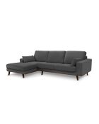 Hebe 4-Sitzer-Ecksofa aus Samt links Dunkelgrau - 281x154x83 cm