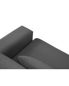 Hebe 4-Sitzer-Ecksofa aus Samt links Dunkelgrau - 281x154x83 cm