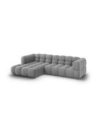 Modulares 4-Sitzer-Ecksofa aus Samt für links Hellgrau - 272x162x70