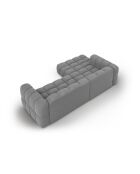 Modulares 4-Sitzer-Ecksofa aus Samt für links Hellgrau - 272x162x70
