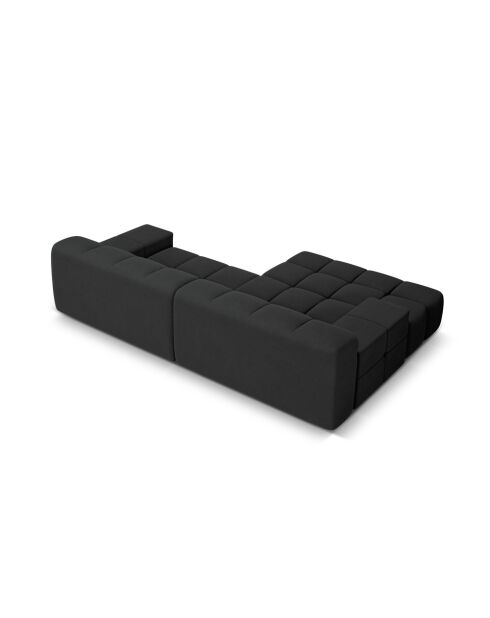 Rechtes Ecksofa aus Strukturstoff Agave 2 Sitze Anthrazit - 240x160x75