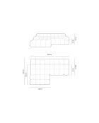 Rechtes Ecksofa aus Strukturstoff Agave 2 Sitze Anthrazit - 240x160x75