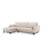 Hebe 4-Sitzer-Ecksofa links aus Samt Beige - 281x154x83 cm
