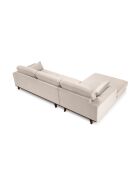 Hebe 4-Sitzer-Ecksofa links aus Samt Beige - 281x154x83 cm