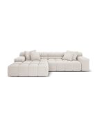Linkes Ecksofa aus Strukturstoff Agave 3-Sitzer Hellbeige - 270x160x75 cm