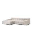 Linkes Ecksofa aus Strukturstoff Agave 3-Sitzer Hellbeige - 270x160x75 cm