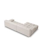Linkes Ecksofa aus Strukturstoff Agave 3-Sitzer Hellbeige - 270x160x75 cm
