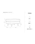 Pouf velours Hebe 1 place Vert - 86x60x43 cm