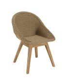 Ensemble de salon de jardin 8/10 personnes - 1 table à manger rectangulaire et 8 chaises de jardin - Beige et blanc