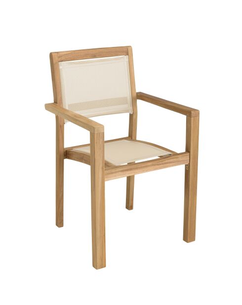 Ensemble de salon de jardin 8/10 pers - 1 Table rectangulaire extensible et 6 fauteuils beige