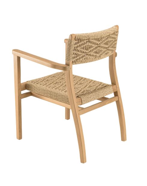 Tuinmeubelset voor 8/10 personen - 1 rechthoekige eettafel en 8 beige tuinstoelen met ruitpatroon