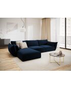 Vanda 4-Sitzer-Ecksofa aus Samt links Königsblau - 308x171x85 cm