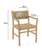 Tuinmeubelset 8/10 personen - 1 rechthoekige eettafel en 8 beige tuinstoelen