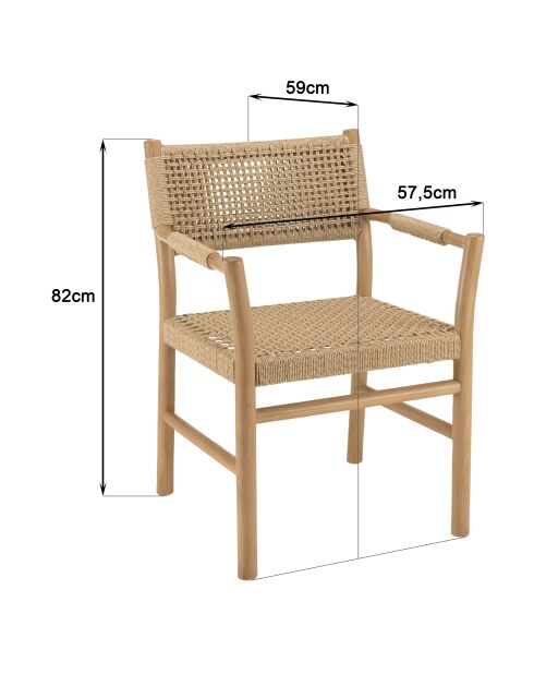 Gartenmöbelset 8/10 Personen - 1 rechteckiger Esstisch und 8 beigefarbene Gartenstühle