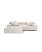 Linkes Ecksofa aus Strukturstoff Agave 2 Sitze Hellbeige - 240x160x75 cm