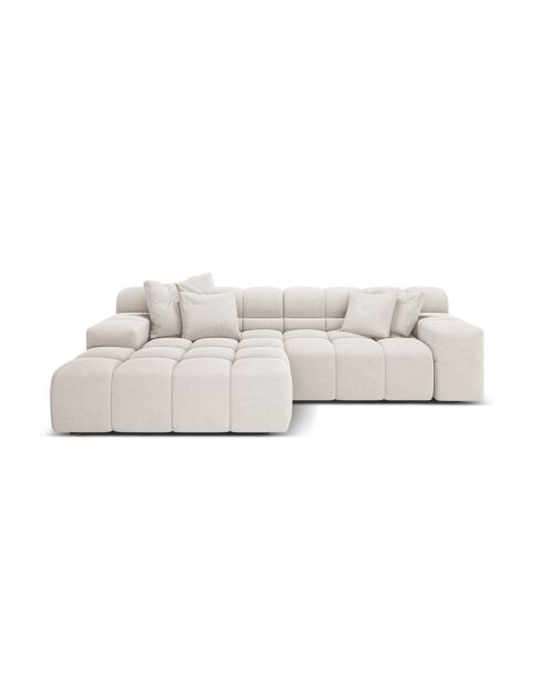 Linkes Ecksofa aus Strukturstoff Agave 2 Sitze Hellbeige - 240x160x75 cm
