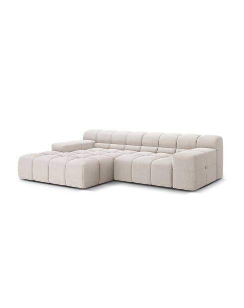 Linkes Ecksofa aus Strukturstoff Agave 2 Sitze Hellbeige - 240x160x75 cm