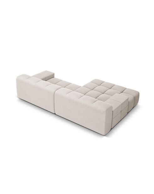 Linkes Ecksofa aus Strukturstoff Agave 2 Sitze Hellbeige - 240x160x75 cm