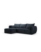 Divano angolare sinistro trasformabile Vanda a 4 posti con contenitore Royal Blue - 252x165x87 cm