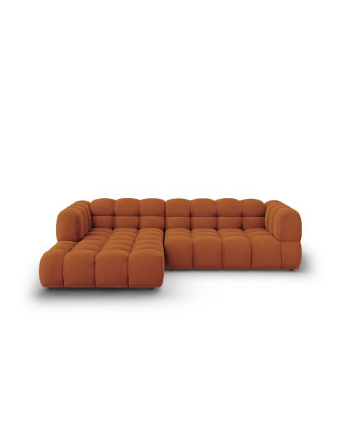 Modulares Ecksofa Aster aus Samt für 4 Personen, Terrakotta, für rechts, 272 x 162 x 70