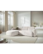 Bouclé Canapé d'angle gauche Jasmin 4 places Beige - 250x170x72