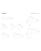 Bouclé Canapé d'angle gauche Jasmin 4 places Beige - 250x170x72