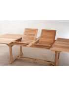 Juego de muebles de jardín para 10/12 personas: 1 mesa rectangular extensible, 6 sillas y 2 sillones de color beige