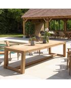 Gartenmöbelset 8/10 Personen - 1 rechteckiger Esstisch und 8 beigefarbene Gartenstühle