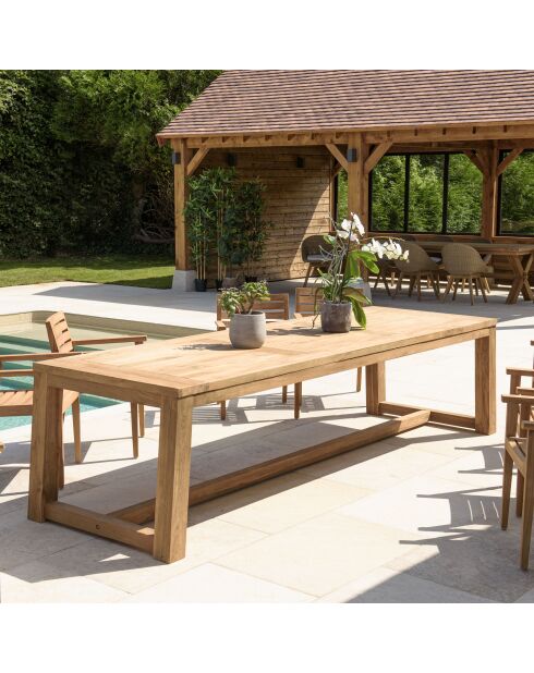 Gartenmöbelset 8/10 Personen - 1 rechteckiger Esstisch und 8 beigefarbene Gartenstühle