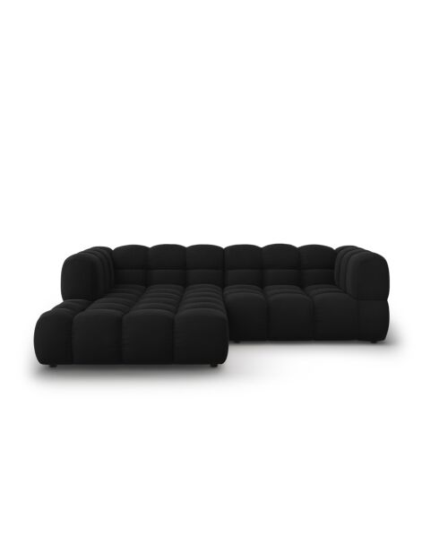 Modulares 3-Sitzer-Ecksofa aus Samt für rechts Schwarz - 244x162x70