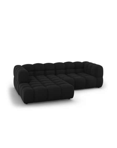 Modulares 3-Sitzer-Ecksofa aus Samt für rechts Schwarz - 244x162x70