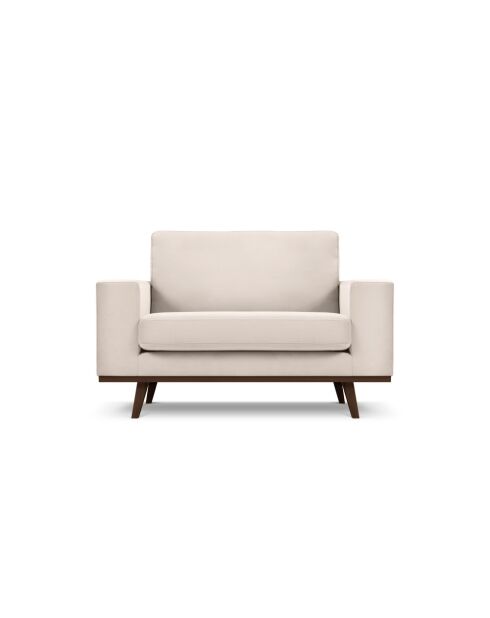 Fauteuil en velours Hebe 1 place Beige - 121x93x83 cm