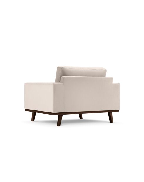 Fauteuil en velours Hebe 1 place Beige - 121x93x83 cm