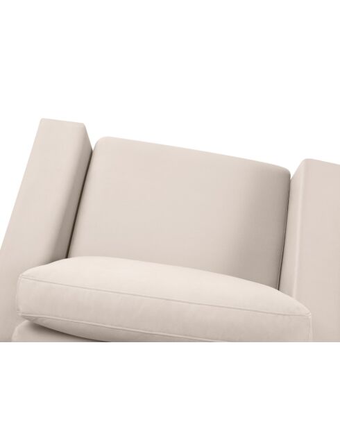 Fauteuil en velours Hebe 1 place Beige - 121x93x83 cm