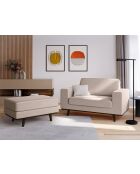 Fauteuil en velours Hebe 1 place Beige - 121x93x83 cm