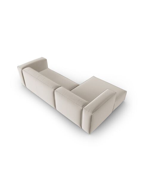 Rechtes Ecksofa Verbena aus Samt Ecru - 282x166x73