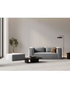 Pouf velours Verbena 1 place Gris Clair - 100x69x40