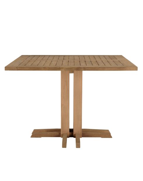 Ensemble de salon de jardin 4 personnes - 1 table à manger carrée et 4 fauteuils de jardin beige