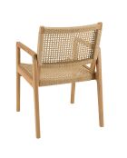 Ensemble de salon de jardin 4 personnes - 1 table à manger carrée et 4 fauteuils de jardin beige