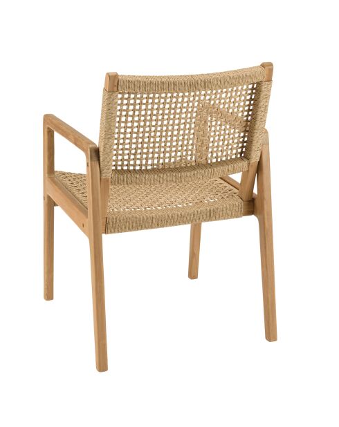 Ensemble de salon de jardin 4 personnes - 1 table à manger carrée et 4 fauteuils de jardin beige